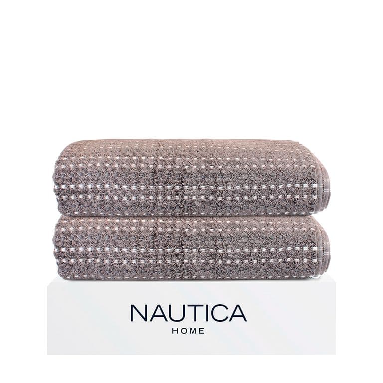 Pack 2 Toallas de Bano Stripe Home 100% algodon76x137cm gris