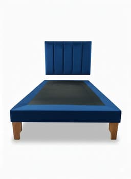 CAMA PLAZA Y MEDIA LINEAL AZUL FELPA