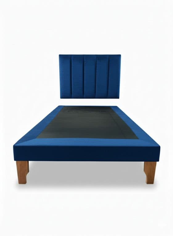 CAMA PLAZA Y MEDIA LINEAL AZUL FELPA