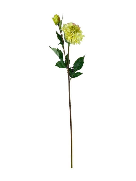Dahlia Amarilla Clara de 68 cm Artificial - Estilo Natural para Interiores y Vitrinas
