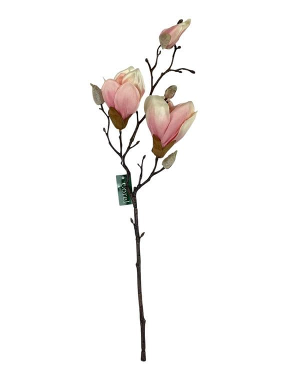Magnolia Rosada 50cm Artificial - Estilo Natural para Interiores y Vitrinas