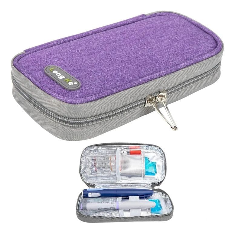 Bolso Estuche Cooler Porta Insulina Para Viaje Refrigerante Tela Morado