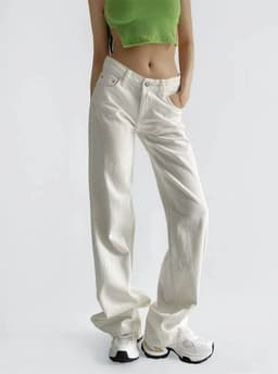 Jeans Wide leg Flaviana Azul Blanco M
