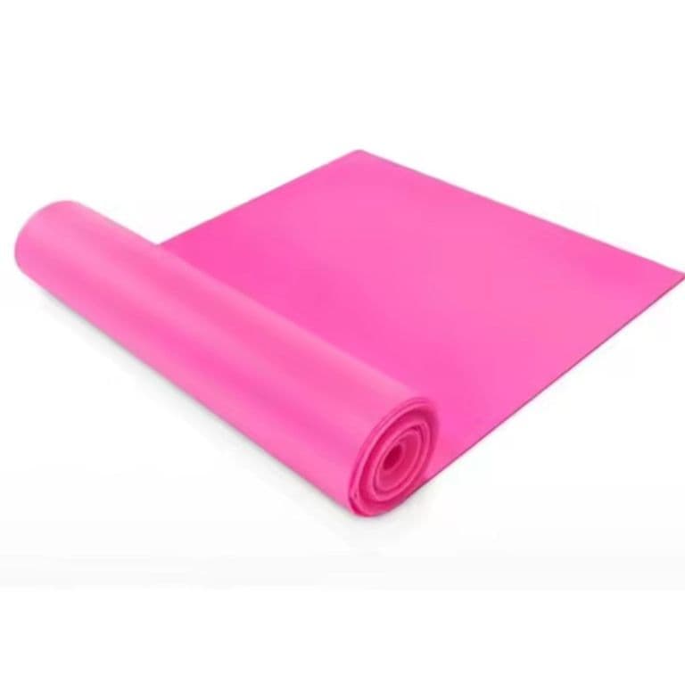 Banda Elastica Plana Tipo Tela para Yoga, Fitness y Rehabilitacion Rosa