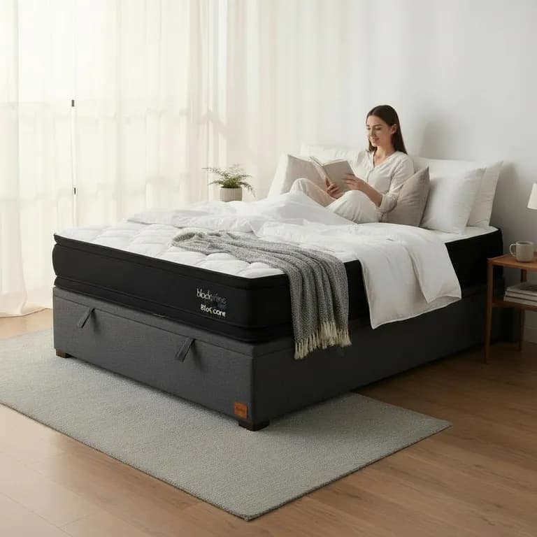 Cama Baul 1.5 Plaza L200 cm + Colchon Black Prime - Modelo Dos / Con Patas De Madera 11 cm (gris)
