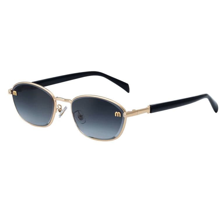 Lentes de Sol Fanel Ovalados Dorado Miel Azul Humo Degradado UV400 Dorado TALLA UNICA