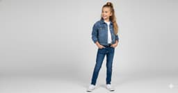Chaqueta Jeans Nina Denim Clasica Y Resistente Azul 16