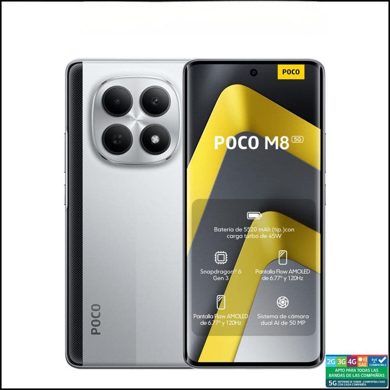 POCO M8 5G Plata 8GB + 512GB.