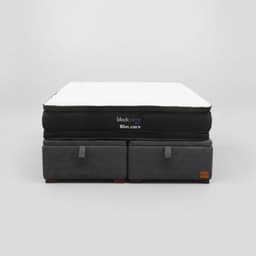 Cama Baul Super King L200 cm + Colchon Black Prime - Modelo Dos / Con Patas De Madera 4.5 cm (Gris)