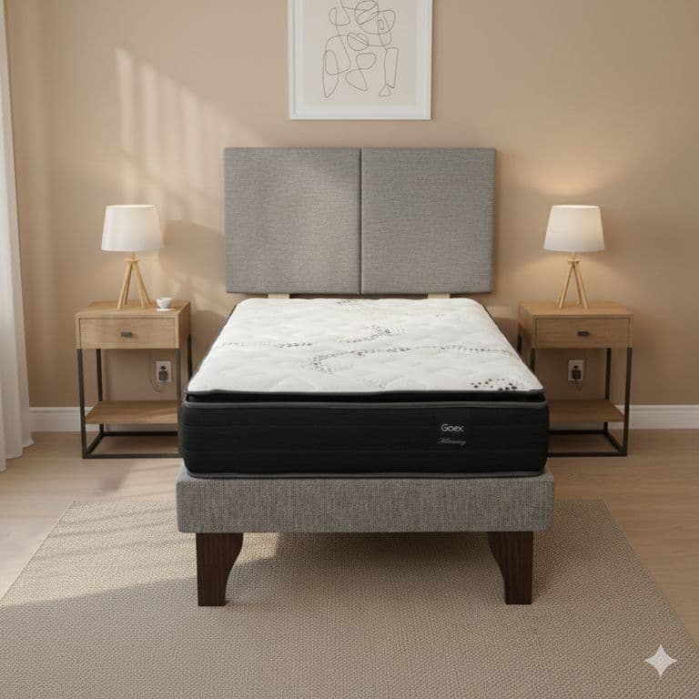 Cama Europea 1 Plaza 190 Plus Respaldo Everest