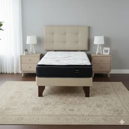 Cama Europea 1 Plaza 200 Plus Respaldo Ginebra