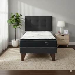Cama Europea 1 Plaza 200 Plus Respaldo Ginebra