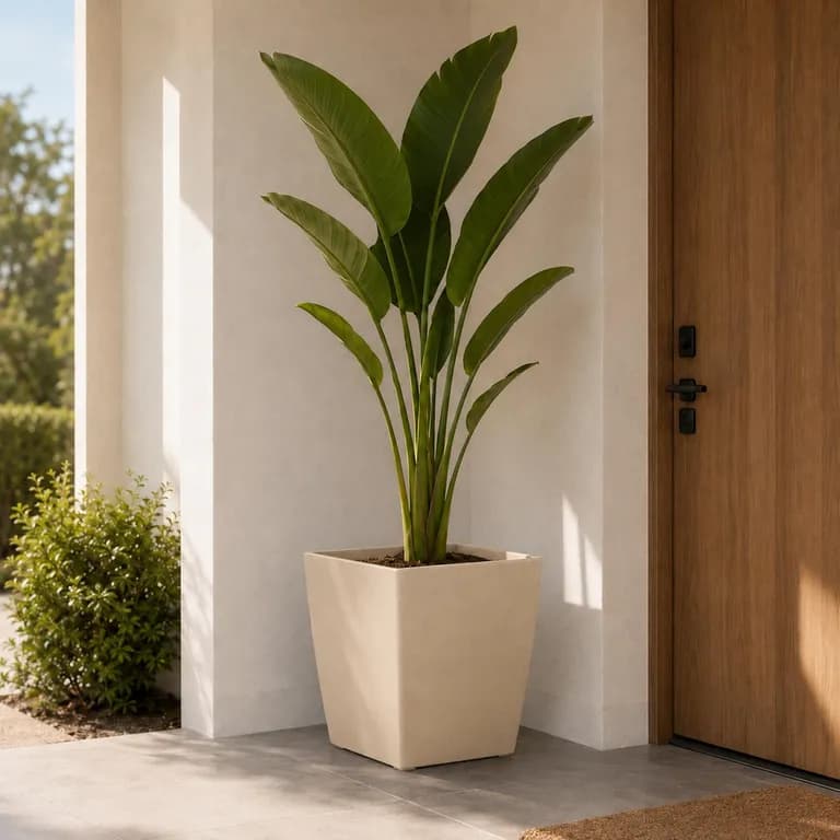 Macetero Nordico Beige L 40 cm 40 x 40 x 40