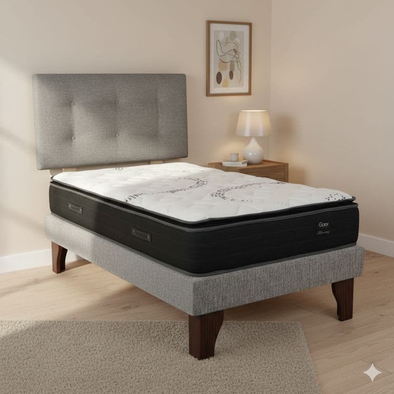 Cama Europea 1.5 Plaza 200 Plus Respaldo Berna
