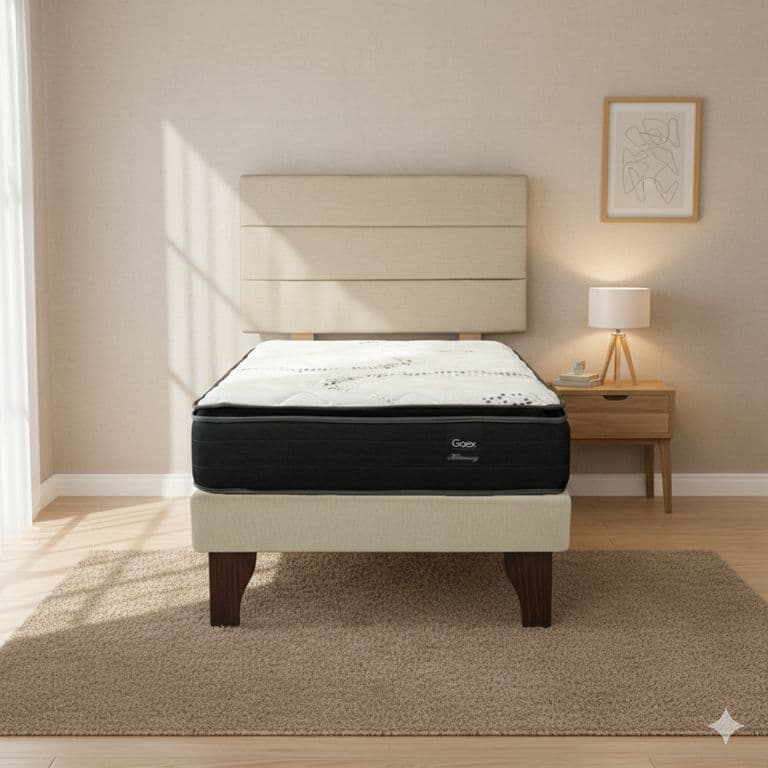 Cama Europea 1.5 Plaza 200 Plus Respaldo Atacama