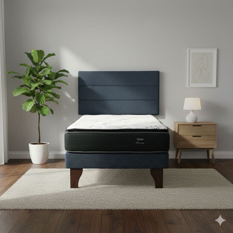 Cama Europea 1.5 Plaza 200 Plus Respaldo Atacama