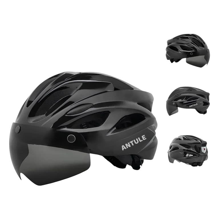 Casco Bicicleta Adulto Con Visera Magnetica Negro RS Antule Negro TALLA UNICA