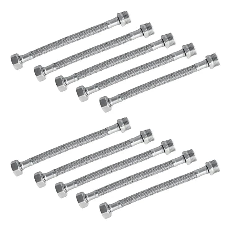 Pack 10 Flexible Agua Fria Y Caliente 1/2 Hi-he 60 Cm