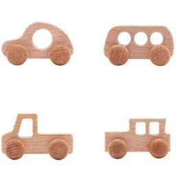 Set 4 Autos de Madera Montessori Educativo