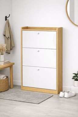 Zapatero Organizador Velux 18 Pares Blanco Madera