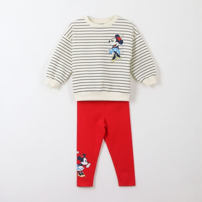 Conjunto Nina Rayas Minnie Mouse Blanco Blanco 4