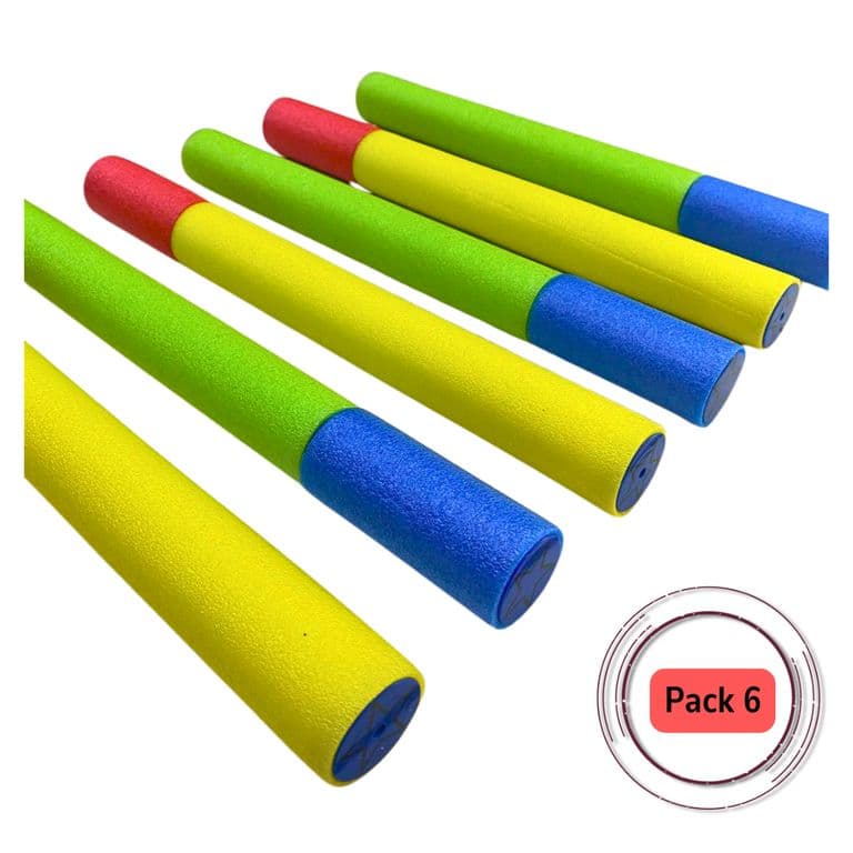 Pack 6 Unidades Pistola Lanza Agua Espuma Verano Piscina 30 Cm
