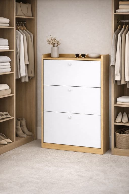 Mueble Zapatero Velux Nordic Blanco Madera 18 Pares 1146024 cm