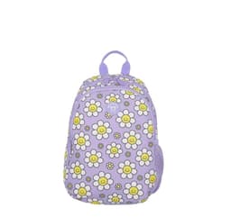 Mochila Escolar Infantil Homeschool Floreada Violeta