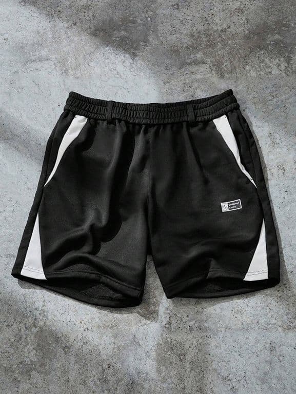 Short Deportivo Hombre Negro con Paneles Contrastantes Negro XL
