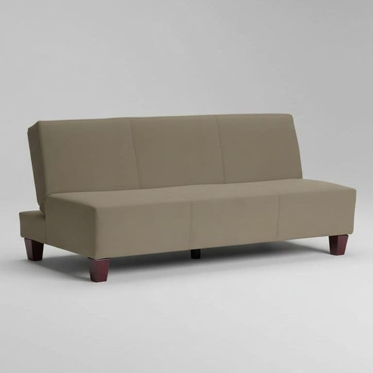 Futon Sofa Cama 3 cuerpos Tapiz Genova - Sin Reposabrazos Castano