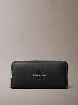 Billetera con Llavero de Monograma CK Negro Negro TALLA UNICA