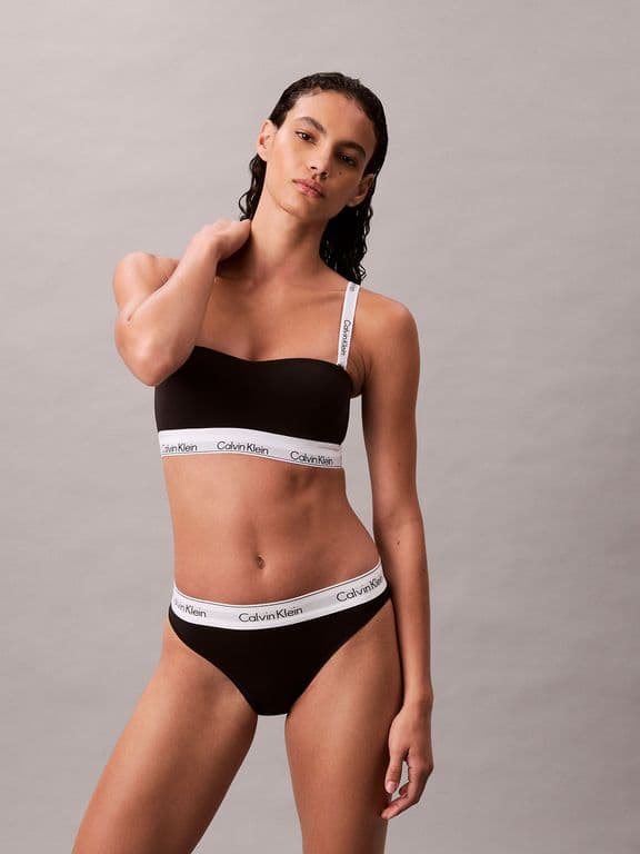 Bralette Sin Tirantes Icon Cotton Modal Negro Negro S