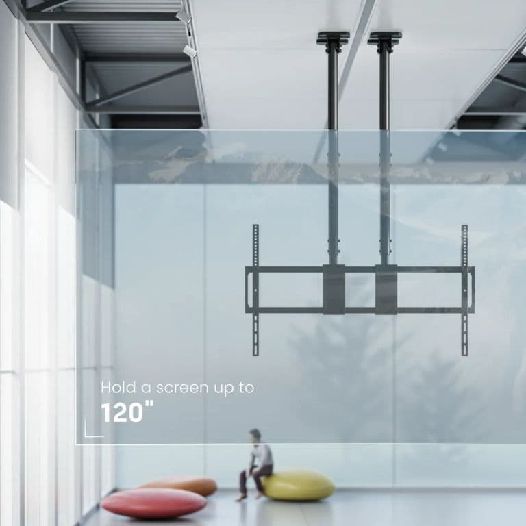 Soporte para TV Grande de Alta carga para Techo 60" a 120" 120kg Doble Tubo SBRP15610L