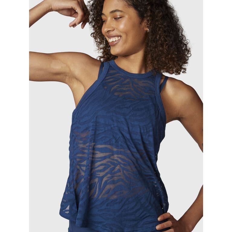 Polera Mujer Burn Out Tank Azul Azul Marino XS