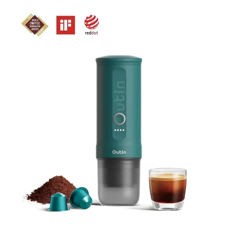 Cafetera Espresso Portatil Verde Turquesa