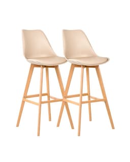 PACK 2 TABURETES TULIP ACOLCHADO 76 CM Beige