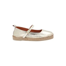 Alpargata Cuero Mujer Pekin Metalizado Dorado 36