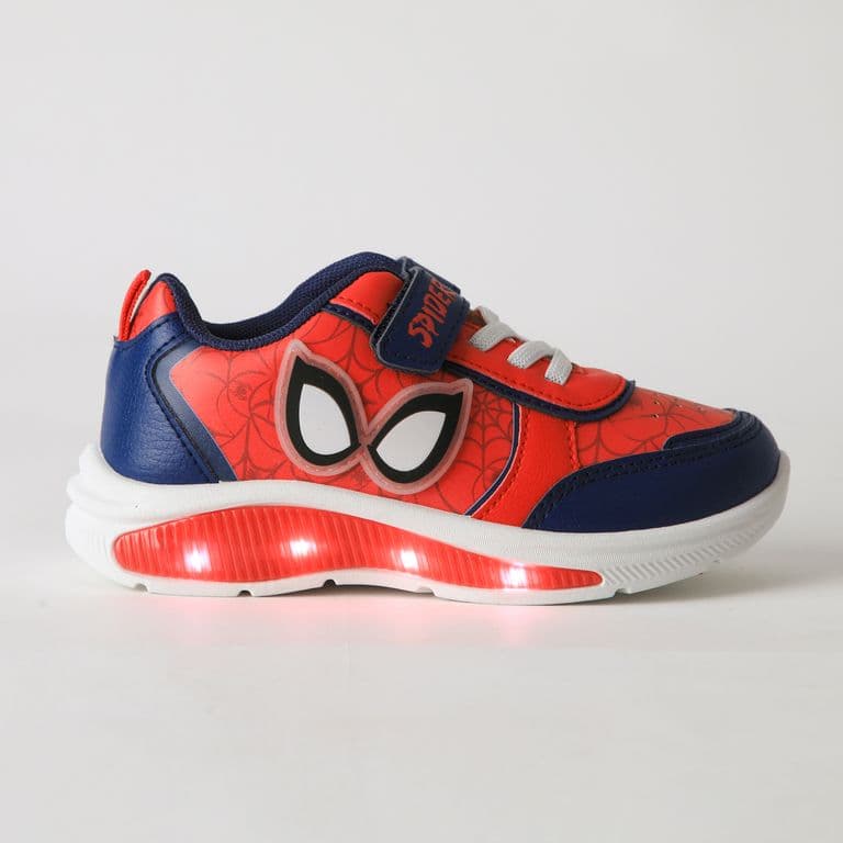 Zapatilla Luces Nino Velcro Spiderman Ojos Rojo Rojo 28