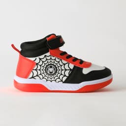 Zapatilla Cana Alta Nino Luces Spiderman Blanco Negro 27