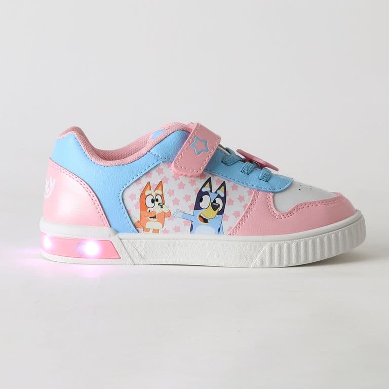 Zapatilla Luces Nina Velcro Estrellas Rosado Bingo & Rosa 27