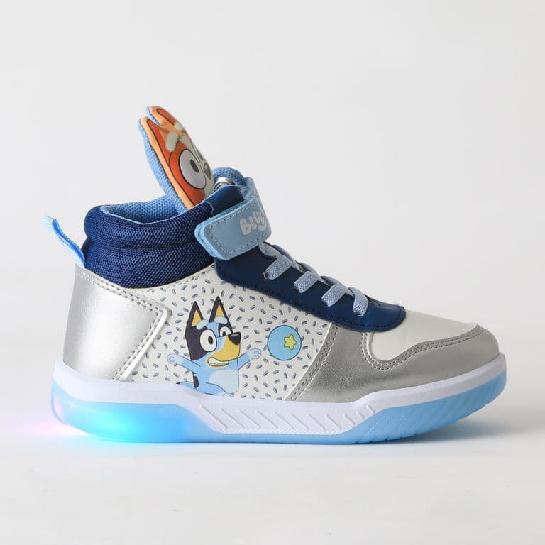 Zapatilla Cana Alta Nino Luces Blanco Bingo & Azul 22