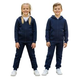 Conjunto Buzo Pantalon Y Poleron De Algodon Escolar Unisex Azul Marino 14
