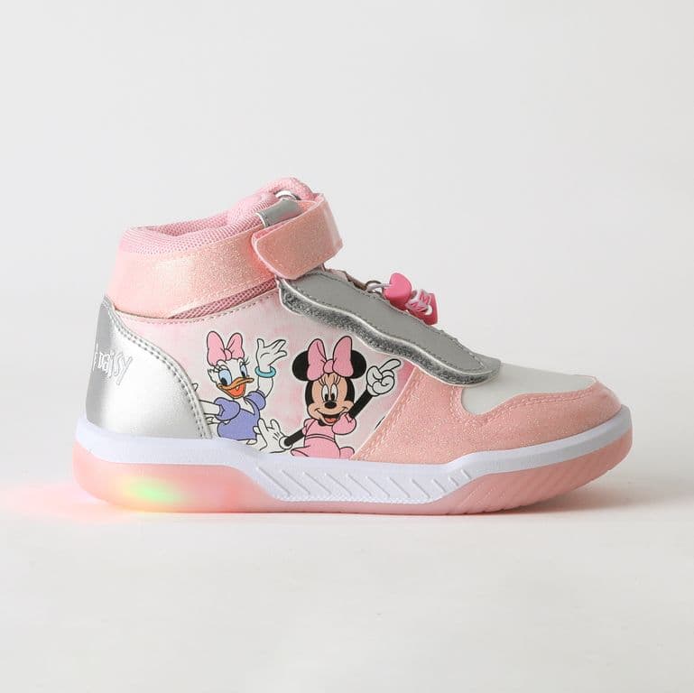 Zapatilla Cana Alta Nina Luces Minnie & Daisy Rosado Rosa 25
