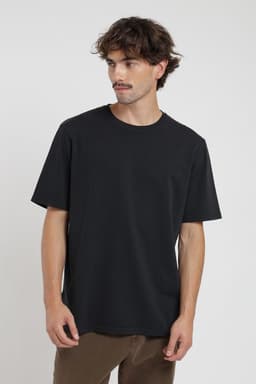 Polera hombre manga corta Plain Heavyweight negro Negro M