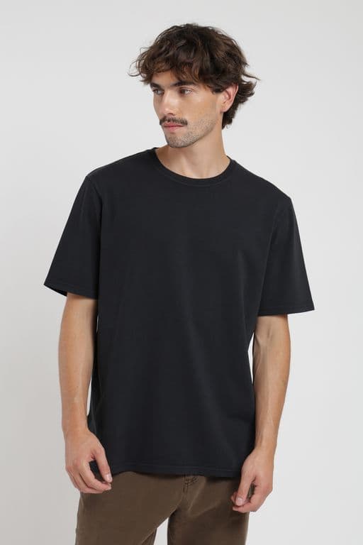 Polera hombre manga corta Plain Heavyweight negro Negro XS