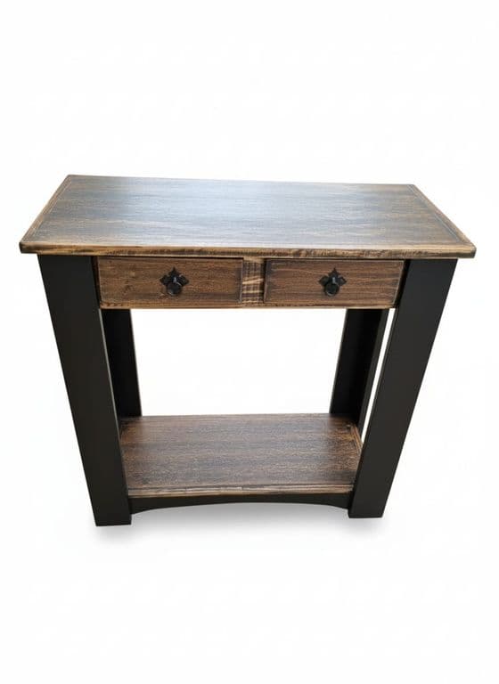MESA DE ARRIMO UNA DIVISION Y 2 CAJONES CAFE NEGRO 80 CM