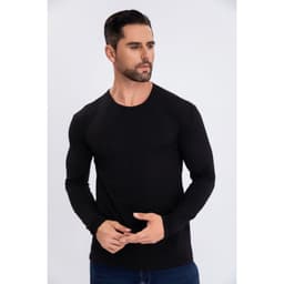 Polera Hombre Manga Larga Algodon Colores Diseno Casual 6271 Negro L