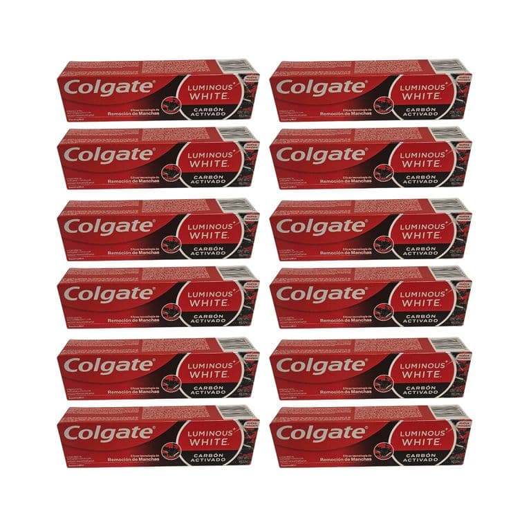 Pack 12 Pasta Colagte Luminous White Carbon Activado 90g