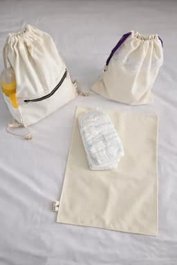 Panalera Bebe mochila de lona Set 3 en 1 + Bolsa Impermeable y Mudador Portatil confeccion nacional