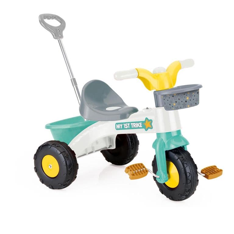 Triciclo a pedales Blanco Celeste para Ninos 90x45x84cm